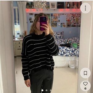 Vintage Havana Black and White Crew Neck Sweater